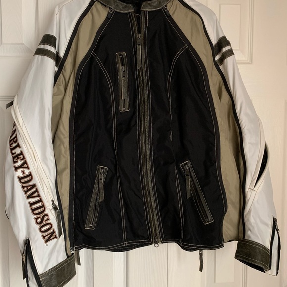 Harley Davidson Switchback Riding Jacket/Black-Tan Removable Liner 2x Like New - Picture 3 of 11